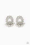 Paparazzi Castle Cameo - White Post Earrings
