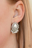 Paparazzi Castle Cameo - White Post Earrings