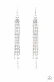 Paparazzi Center Stage Status - White Earrings