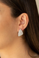 Paparazzi Supreme Sheen - White Post Earrings