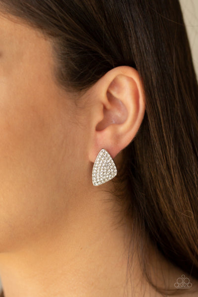 Paparazzi Supreme Sheen - White Post Earrings