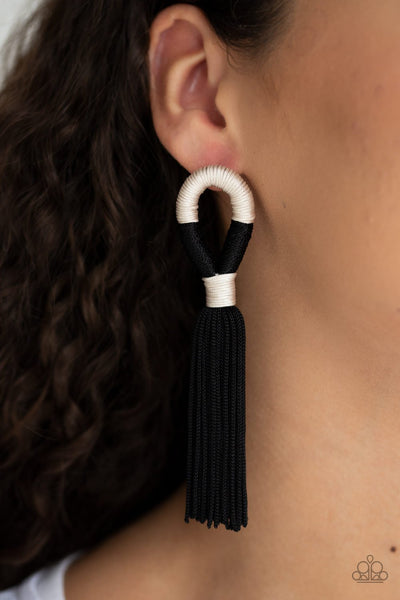 Paparazzi Moroccan Mambo - Black Earrings