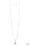 Paparazzi Prized Pearls - White Lanyard Necklace