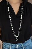 Paparazzi Prized Pearls - White Lanyard Necklace