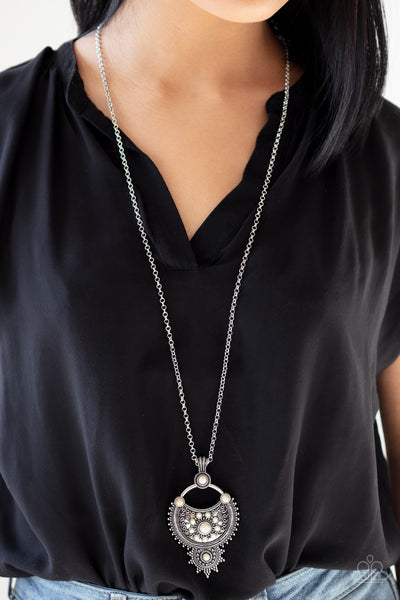 Paparazzi Solar Energy - White Necklace