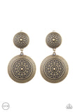 Paparazzi Magnificent Medallions - Brass Clip-On Earrings