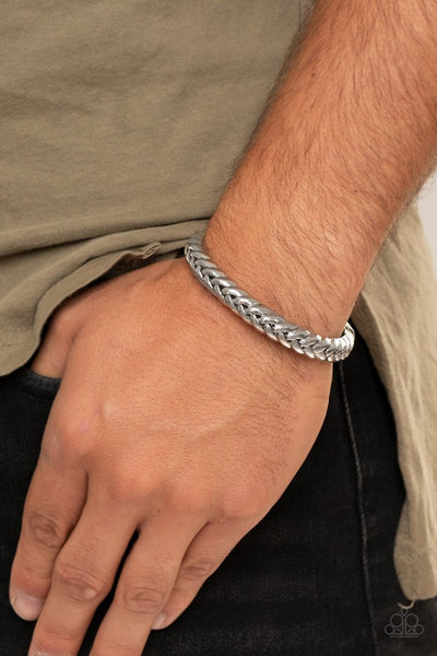 Paparazzi Tough as Nails - Silver Men’s Bracelet