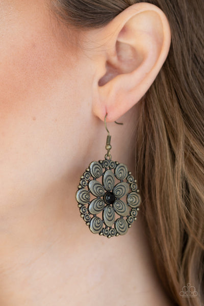 Paparazzi Grove Groove - Black Earrings