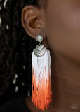 Paparazzi Earring - DIP It Up - Orange Earrings