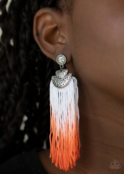 Paparazzi Earring - DIP It Up - Orange Earrings