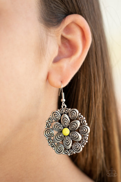 Paparazzi Grove Groove - Yellow Earrings