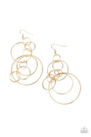 Paparazzi Running Circles Around You - Gold Earrings