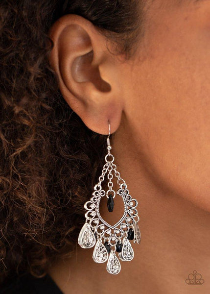 Paparazzi Musical Gardens - Black Earrings