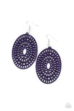 Paparazzi Tropical Retreat - Purple Wood Earrings