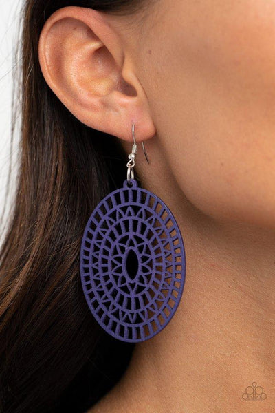 Paparazzi Tropical Retreat - Purple Wood Earrings