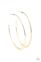 Paparazzi Flatlined - Gold Hoop Earrings