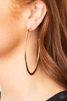 Paparazzi Flatlined - Gold Hoop Earrings