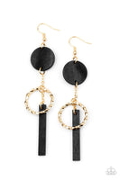 Paparazzi Raw Refinement - Black Earrings