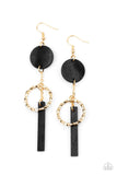 Paparazzi Raw Refinement - Black Earrings