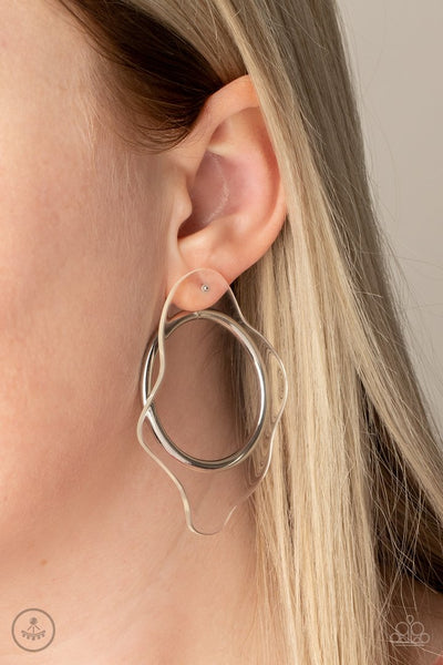 Paparazzi Clear The Way! - White Post Earring