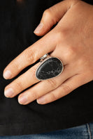 Paparazzi Marble Mecca - Black Ring