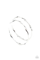 Paparazzi Radiantly Warped - Silver Hoop Earrings