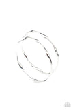 Paparazzi Radiantly Warped - Silver Hoop Earrings