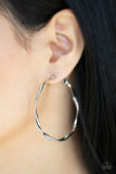 Paparazzi Radiantly Warped - Silver Hoop Earrings