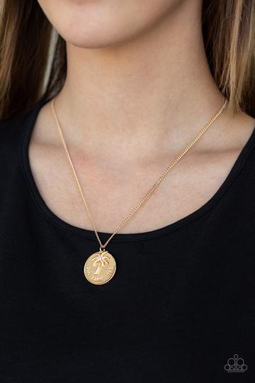 Paparazzi Breezy Palm Trees - Gold Necklace