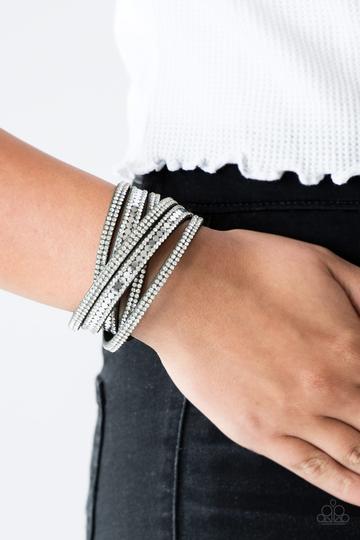 Paparazzi Rock Star Attitude - Green Wrap Bracelet