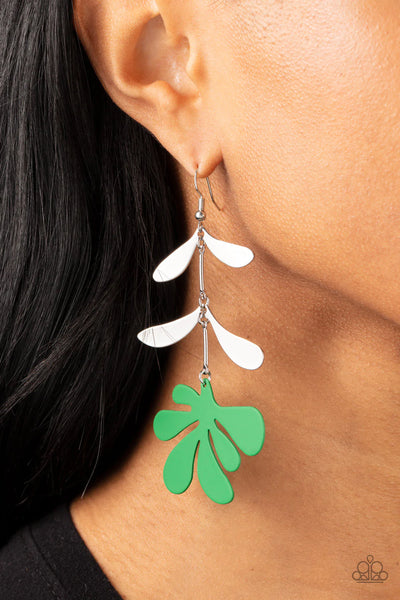 Paparazzi Palm Beach Bonanza - Green Earrings