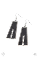 Paparazzi Demandingly Deco - Black Earrings