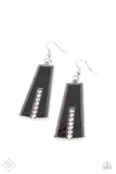 Paparazzi Demandingly Deco - Black Earrings