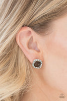 Paparazzi Ice Palace - Brown Post Earrings