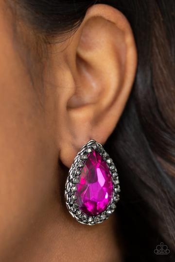 Paparazzi Dare To Shine - Pink Post Earrings
