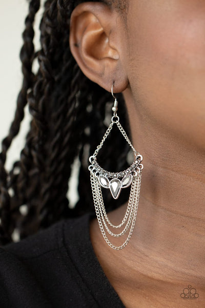 Paparazzi Burst Into TIERS - Silver Earrings