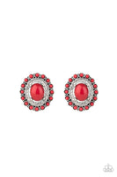 Paparazzi Floral Flamboyance - Red Post Earrings