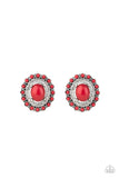 Paparazzi Floral Flamboyance - Red Post Earrings