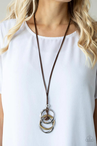 Paparazzi Harmonious Hardware - Brown Necklace