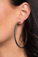 Paparazzi Infinite Twist - Black Hoop Earrings