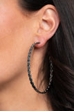 Paparazzi Infinite Twist - Black Hoop Earrings