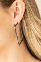 Paparazzi Material Girl Magic - Black Hoop Earrings