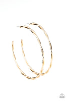 Paparazzi Out of Control Curves - Gold Hoop Earrings