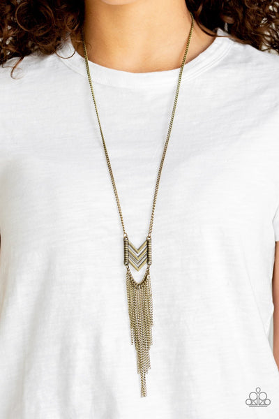 Paparazzi Point Taken - Brass Necklace