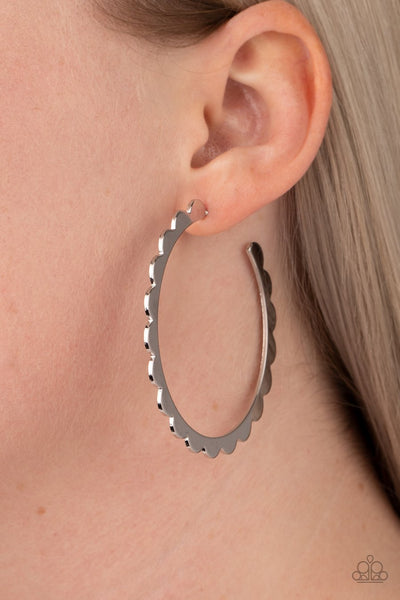Paparazzi Radiant Ridges - Silver Hoop Earrings