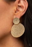 Paparazzi Refined Relic - Gold Post Earrings
