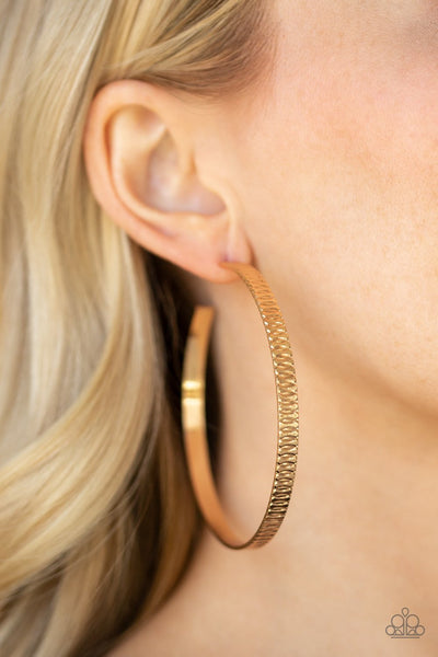 Paparazzi Retro Rebellion - Gold Hoop Earrings