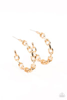 Paparazzi Strong Together - Gold Hoop Earrings