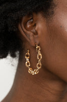 Paparazzi Strong Together - Gold Hoop Earrings