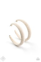 Paparazzi TWINE and Dine - White Hoop Earrings